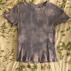 tie dye purple short sleeve shirt
